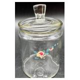 Vintage Apothecary Glass Jars and Soap Dish Set with Wicker Basket