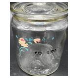 Vintage Apothecary Glass Jars and Soap Dish Set with Wicker Basket