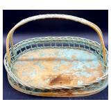 Vintage Apothecary Glass Jars and Soap Dish Set with Wicker Basket