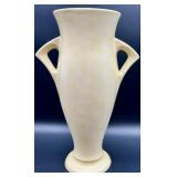 Vintage Syringa Ivory Art Deco Style Ceramic Vase with Double Handles