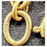 Set of 3 Gold-Plated Jewelry Chains Including 14KGP Necklace and Bracelet