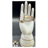 10K Gold-Filled Band Ring and 4 Assorted Sterling Silver CZ Stud Earrings and Sterling Silver Bracelets