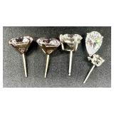 10K Gold-Filled Band Ring and 4 Assorted Sterling Silver CZ Stud Earrings and Sterling Silver Bracelets