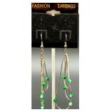 Set of Sterling Silver Green Gemstone Earrings, Statement Ring and Additional Earrings