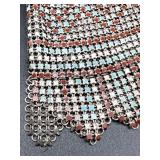 Antique Mesh Chainmail Purse and Compact Set with Mother of Pearl Inlay