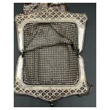 Antique Mesh Chainmail Purse and Compact Set with Mother of Pearl Inlay