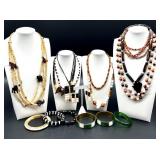 Mixed Collection of Tribal Style Necklaces, Earrings, and Bracelets