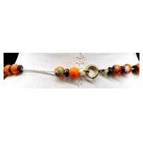 Collection of Colorful Vintage Beaded Necklaces with Matching Earrings and Floral Clip-Ons