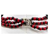 Collection of Colorful Vintage Beaded Necklaces with Matching Earrings and Floral Clip-Ons