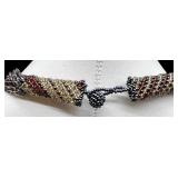 Collection of Colorful Vintage Beaded Necklaces with Matching Earrings and Floral Clip-Ons
