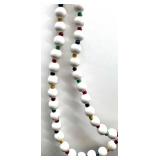 Collection of Colorful Vintage Beaded Necklaces with Matching Earrings and Floral Clip-Ons