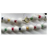Collection of Colorful Vintage Beaded Necklaces with Matching Earrings and Floral Clip-Ons
