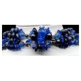 Collection of Colorful Vintage Beaded Necklaces with Matching Earrings and Floral Clip-Ons