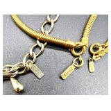 Vintage Monet and Trifari Gold-tone Costume Jewelry Collection with Necklaces, Bracelets, and Earrings