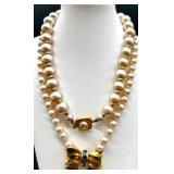 Vintage Costume Jewelry Collection with Faux Pearls and Gold Tone Accents