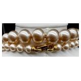 Vintage Costume Jewelry Collection with Faux Pearls and Gold Tone Accents