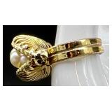 Vintage Costume Jewelry Collection with Faux Pearls and Gold Tone Accents