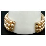 Vintage Costume Jewelry Collection with Faux Pearls and Gold Tone Accents