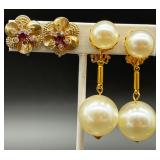 Vintage Costume Jewelry Collection with Faux Pearls and Gold Tone Accents