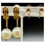 Vintage Costume Jewelry Collection with Faux Pearls and Gold Tone Accents