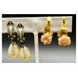 Vintage Costume Jewelry Collection with Faux Pearls and Gold Tone Accents