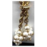 Vintage Costume Jewelry Collection with Faux Pearls and Gold Tone Accents