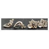 Vintage Rhinestone Jewelry Collection: Brooches, Clip-On Earrings, Rings & Necklace