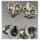 Vintage Rhinestone Jewelry Collection: Brooches, Clip-On Earrings, Rings & Necklace