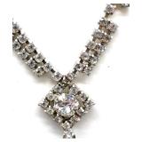 Vintage Rhinestone Jewelry Collection: Brooches, Clip-On Earrings, Rings & Necklace