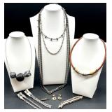 Collection of Many Modern Statement Necklaces and Mixed Jewelry Pieces