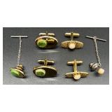 Vintage Cufflinks and Tie Tacks Collection with Swank Display Box