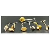 Vintage Cufflinks and Tie Tacks Collection with Swank Display Box