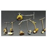 Vintage Cufflinks and Tie Tacks Collection with Swank Display Box