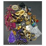 Vintage Small Grouping of Jewelry and Costume Accessories For use in Crafting and Repair