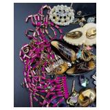 Vintage Small Grouping of Jewelry and Costume Accessories For use in Crafting and Repair