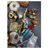 Vintage Small Grouping of Jewelry and Costume Accessories For use in Crafting and Repair