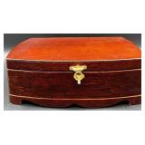 Wooden Jewelry Box with Compartments, Mirror, and Removable Red Velvet Tray
