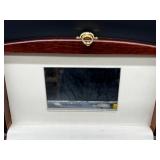 Wooden Jewelry Box with Compartments, Mirror, and Removable Red Velvet Tray