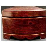 Wooden Jewelry Box with Compartments, Mirror, and Removable Red Velvet Tray