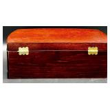 Wooden Jewelry Box with Compartments, Mirror, and Removable Red Velvet Tray