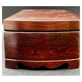 Wooden Jewelry Box with Compartments, Mirror, and Removable Red Velvet Tray