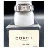 Coach Rectangular Stainless Steel Wristwatch with Bracelet Band with Purchase Limited Warranty Card