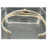 Sterling Silver Opal Cuff Bracelet and Ring Set Signed C. Yazzie