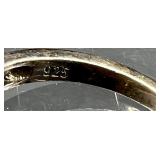 Sterling Silver Opal Cuff Bracelet and Ring Set Signed C. Yazzie