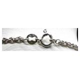 Sterling Silver Locket Pendant Necklace with Red Stone Accent, 16g