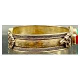 Vintage Sterling Silver Cuff Bracelet with Turquoise and Coral Stones