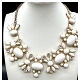 Vintage Set of 3 Statement Costume Necklaces with Colored Stones