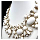 Vintage Set of 3 Statement Costume Necklaces with Colored Stones
