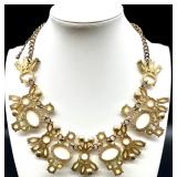 Vintage Set of 3 Statement Costume Necklaces with Colored Stones
