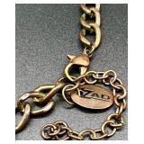ZAD Statement Necklace with Purple Beads and Vintage-Style Sterling Silver 925 Stamped Amethyst Drop Pendant